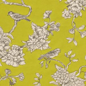 Chartreuse Aviary Bloom Poly Cotton Table Napkin Set