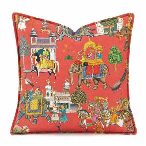 durban red heritage print scatter cushion cover 3