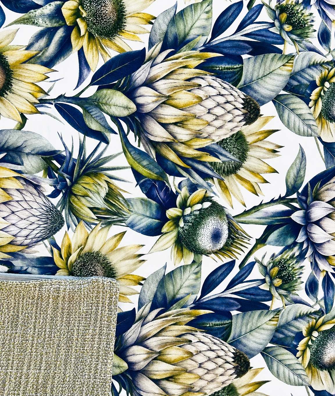elgin blue protea velour scatter cushion cover 1
