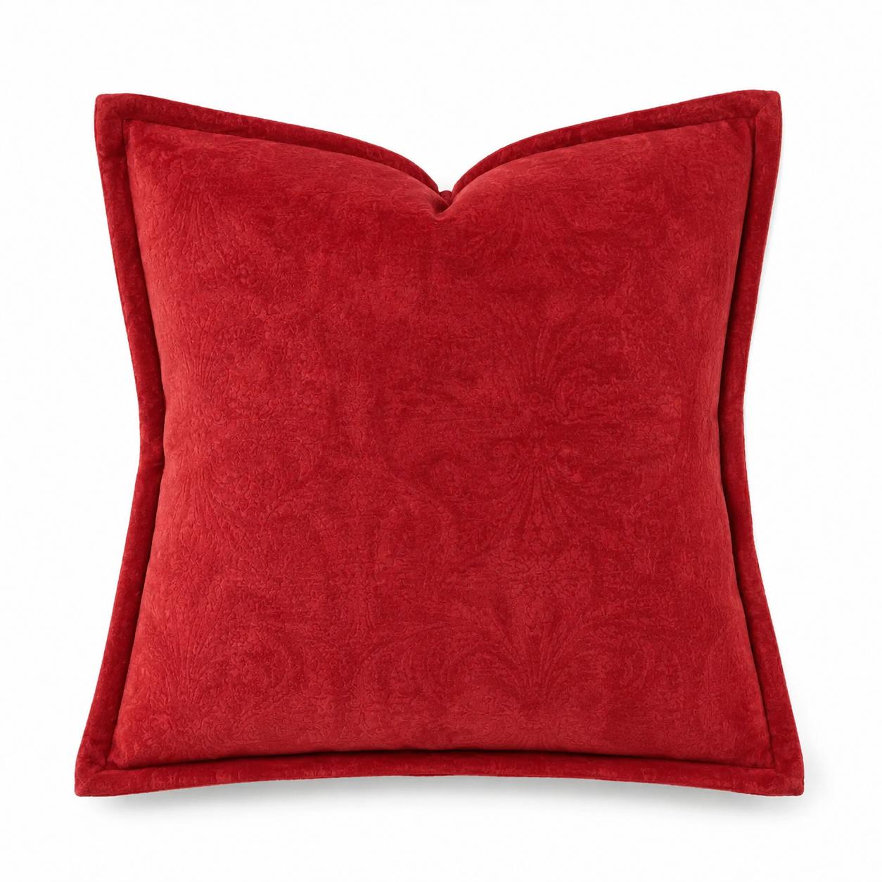 franschhoek red velour scatter cushion cover 1