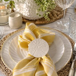 Ivory Lace Porcelain Napkin Ring Set
