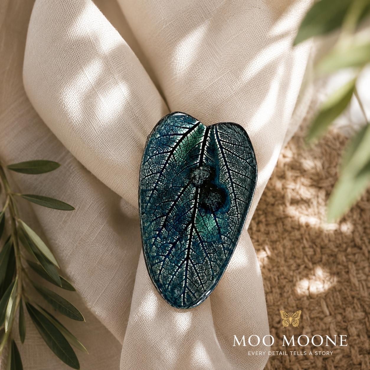 Lagoon Vein Porcelain Napkin Ring Set
