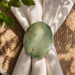 Meadow Pebble Porcelain Napkin Ring Set