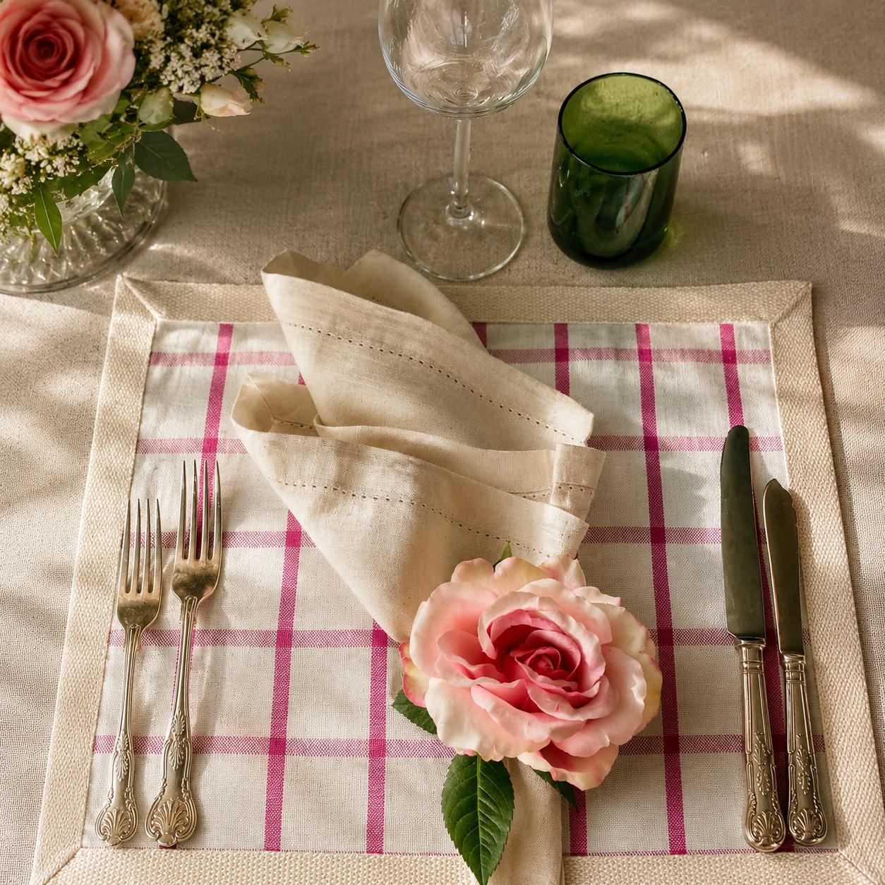 Mixed Rose Artificial Flower Napkin Ring Set - Image 2