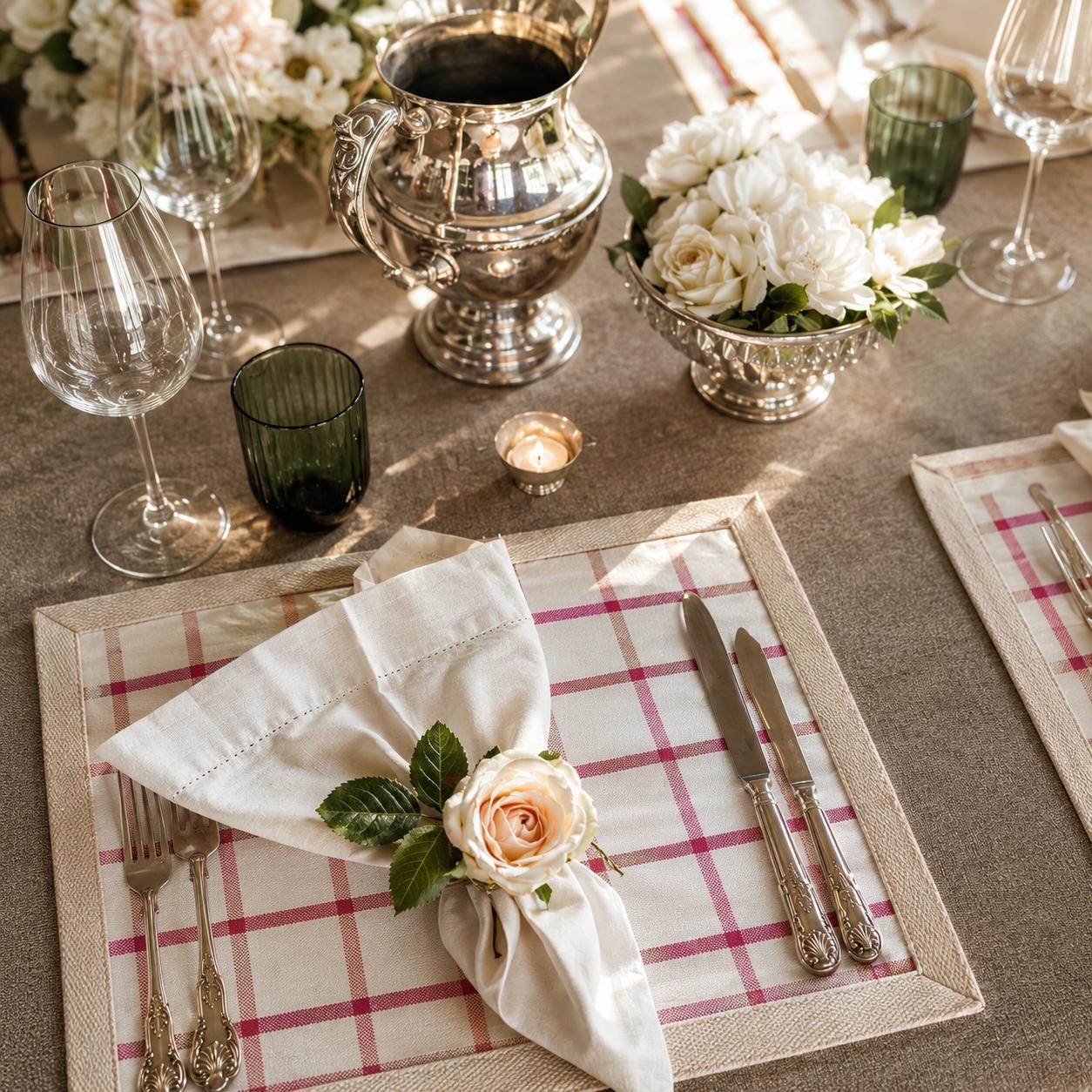 Mixed Rose Artificial Flower Napkin Ring Set - Image 3