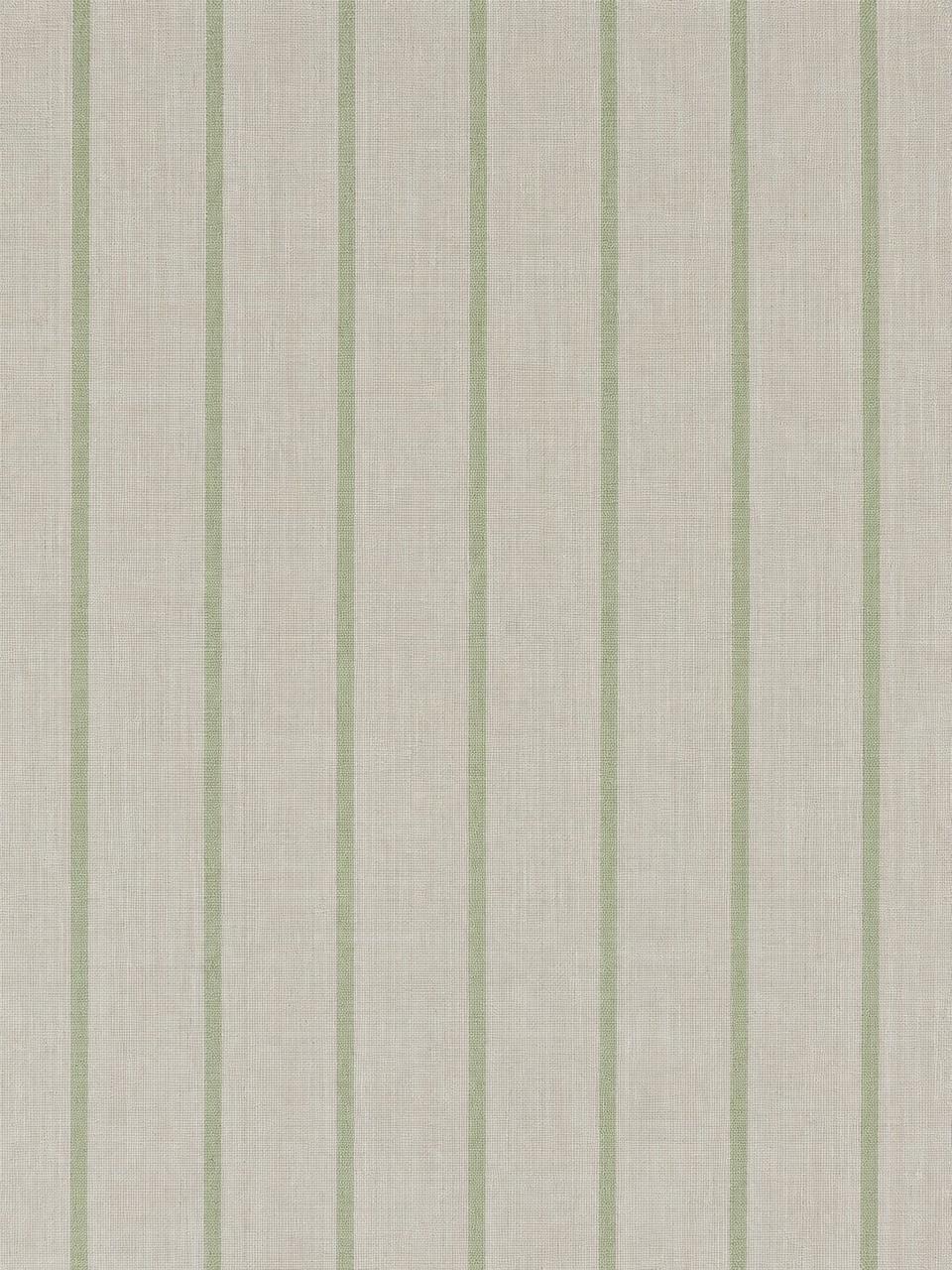 newlands pale green stripe linen tablecloth with tassel trim 1
