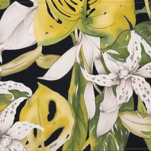 Noir Tropical Bloom Poly Cotton Table Napkin Set