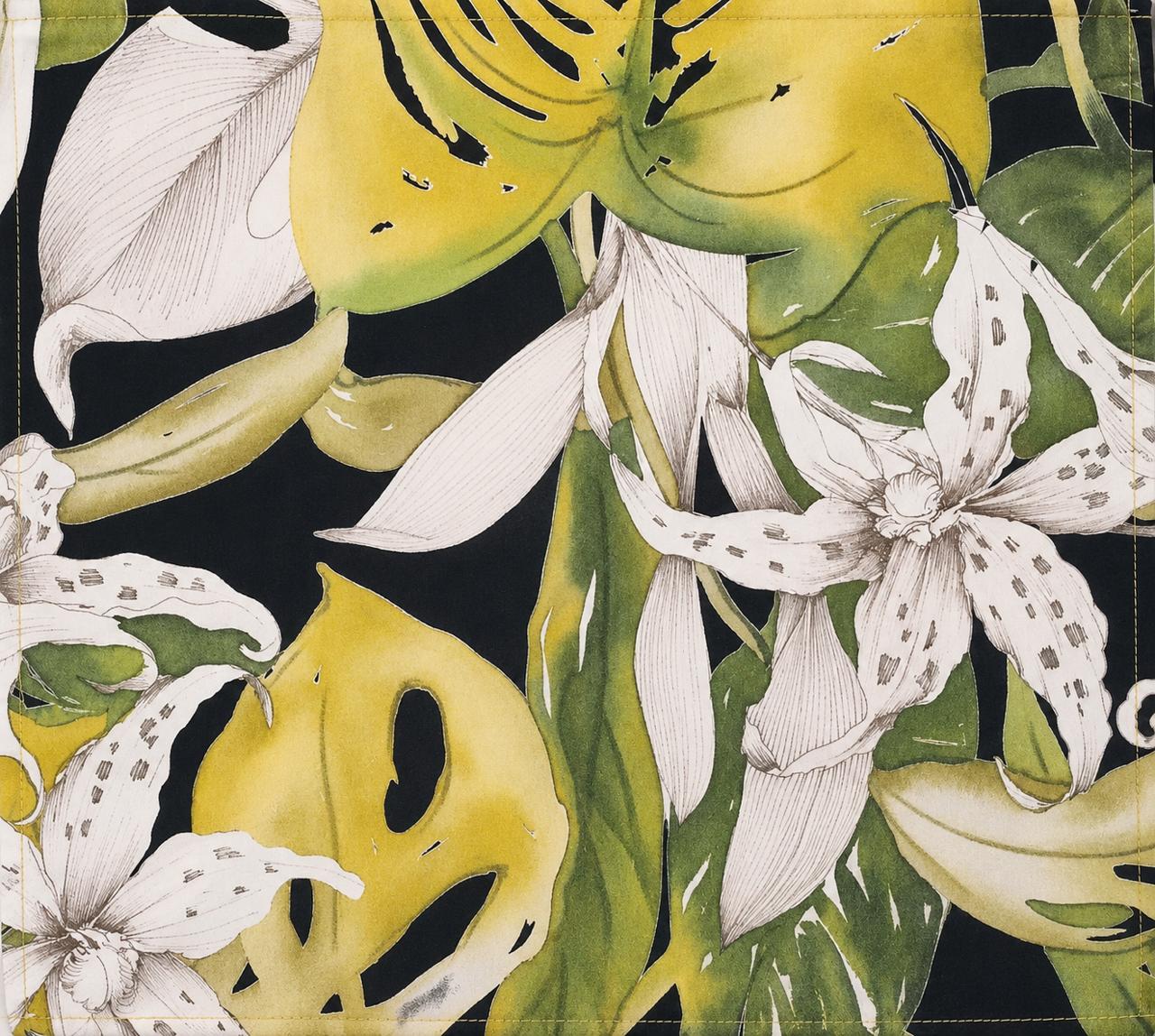 Noir Tropical Bloom Poly Cotton Table Napkin Set